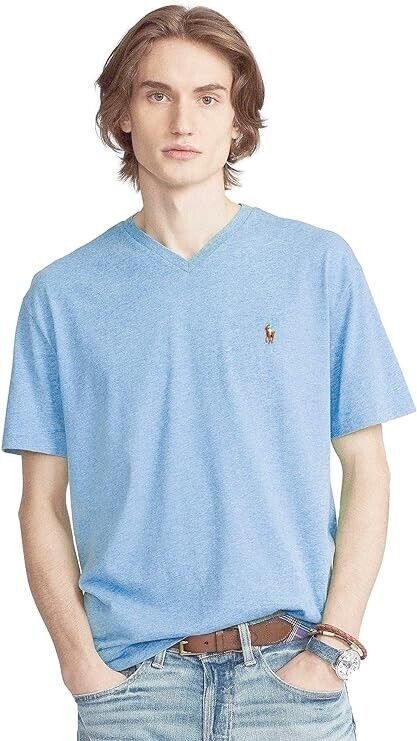Polo Ralph Lauren Men's T-Shirt Classic Fit V-Neck 100% Cotton Short Sleeve S
