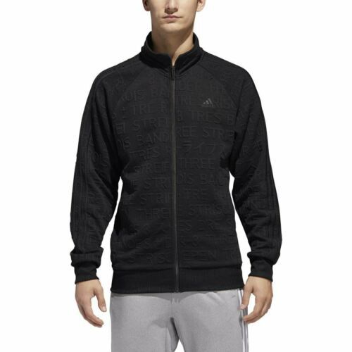 [DH9082] Mens Adidas Badge of Sport 3-Stripe Cotton Fleece Track Jacket