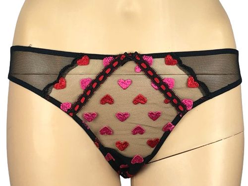 VICTORIAS SECRET DREAM ANGELS EMBROIDERED HEART MESH CHEEKY PANTY XS S M L XL