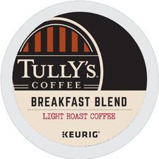 Tully's Coffee Breakfast Blend K-Cup Pods, Light Roast Coffee, 24 Count