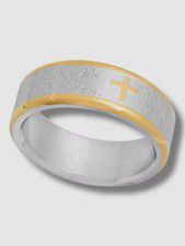 $59 C & C Jewelry Men's Silver The Lord's Prayer Stainless Steel Ring Size 8.5