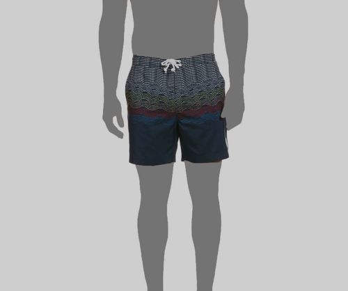 $65 Penguin Men's Blue Wave Drawstring Beach Swim Swimming Trunks Shorts Size 34