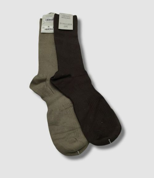 $20 Perry Ellis Men's Brown Beige Black 2 Pair Pack Crew Socks Shoe 7-12