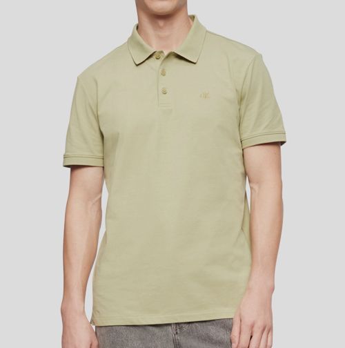 $69 Calvin Klein Mens Green Short Sleeves Cotton Monogram Logo Polo Shirt Sz XXL