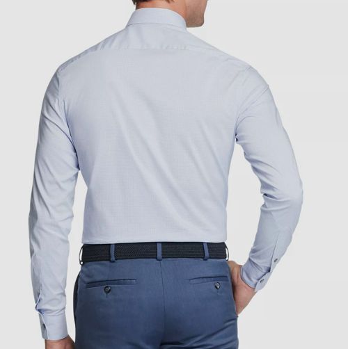 $60 Van Heusen Men Blue Regular-Fit Stain Shield Dress Shirt Size 15-15.5 32/33