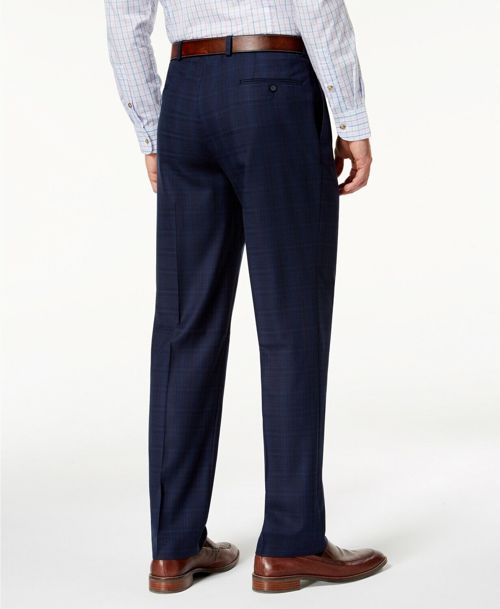 $280 Marc New York 35w 32l Men'S Blue Modern Fit Suit Check Dress Trousers Pants