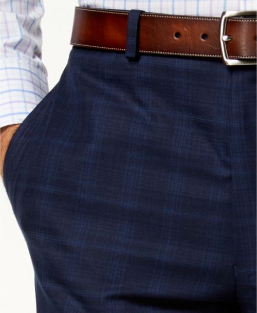 $280 Marc New York 35w 32l Men'S Blue Modern Fit Suit Check Dress Trousers Pants