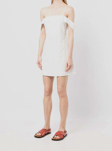 $339 Anna Quan Women's White Off-Shoulder Shift Dress Size AU4/US0