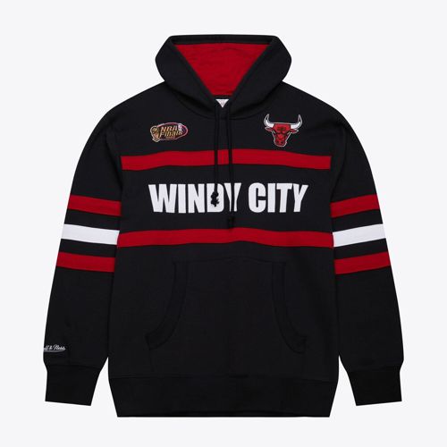 Mens Mitchell & Ness NBA HEAD COACH HOODIE VINTAGE LOGO BULLS