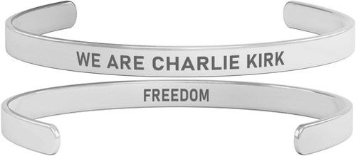 Charlie Kirk Freedom Stainless Steel Cuff Bracelet for Patriotic Men and Women