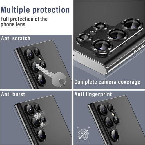 For Samsung Galaxy S25 Ultra S24+ Metal Tempered Glass Camera Lens Protector