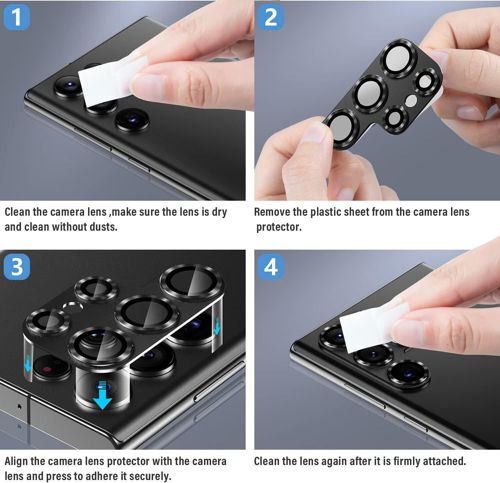 For Samsung Galaxy S25 Ultra S24+ Metal Tempered Glass Camera Lens Protector