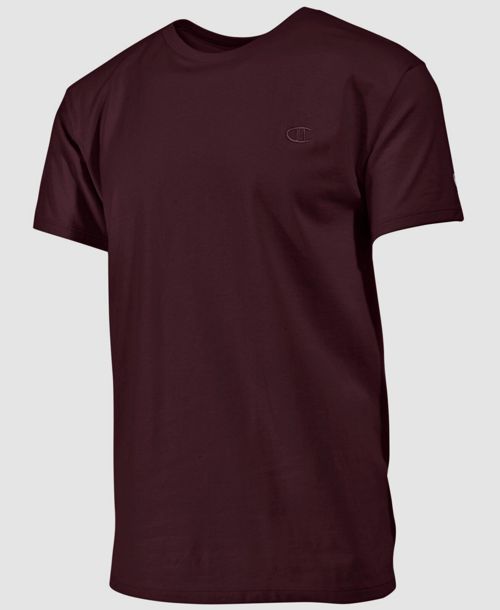 $99 Champion Men's Red Logo Short-Sleeve Crew-Neck Cotton Jersey T-Shirt Size M