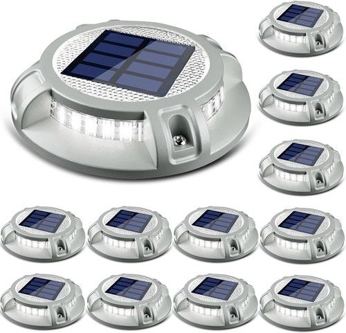 Outdoor Solar Driveway Lights - 12 Pack, 40 LEDs, Waterproof, 4 Modes