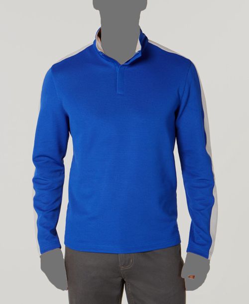 New $95 Alfani Men Fit Blue Gray Zip Stretch Long-Sleeve Pullover Sweater Size M