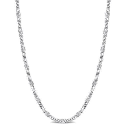 AMOUR Double Curb Link Chain Necklace In Sterling Silver, 16 In