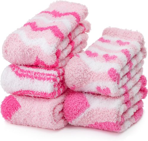Women's Plush Fuzzy Cabin Socks - Cozy Warm Winter Slippers for Adults