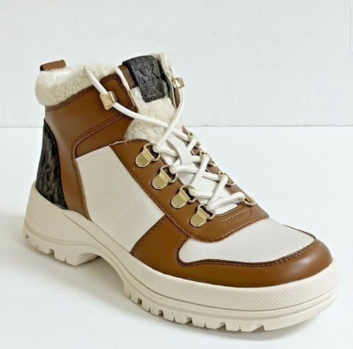 Women MK Michael Kors Cosgrave Casual Bootie Cream/Brown MSRP $199