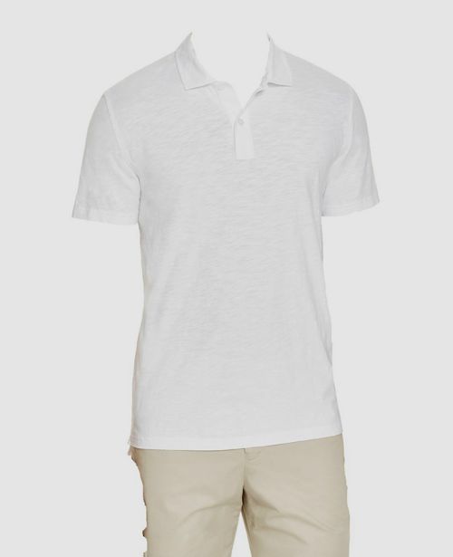 $58 Bloomingdale's Men Fit White Button Short-Sleeve Cotton Polo Shirt Size 2XL