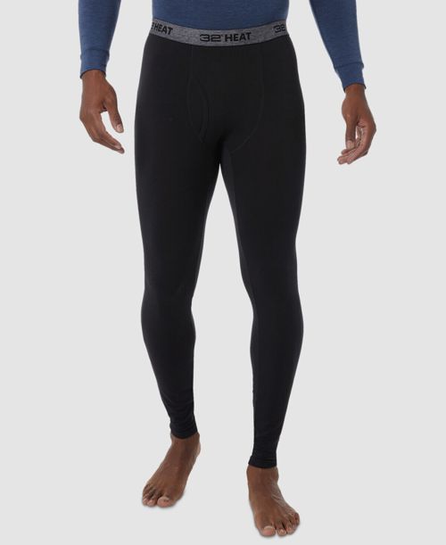 $28 32 Degrees Heat Men Black Thermal Underwear Base-Layer Leggings Pants L