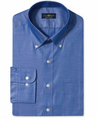 $92 Club Room Men Regular-Fit Blue Long-Sleeve Button Dress Shirt Size 15 32/33