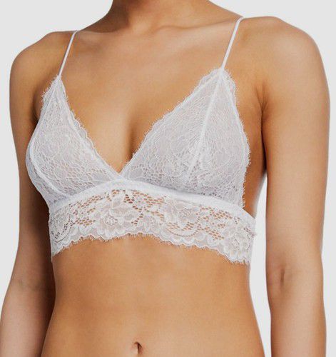 $69 Cosabella Women's White Pret a Porter Long-Line Lace Triangle Bralette Small