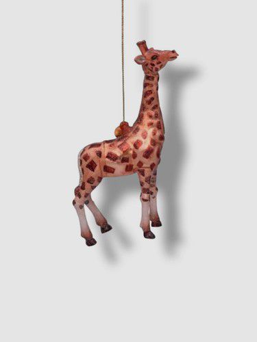 $25 Vondels Holiday Decor Brown Glass Giraffe Hanging Christmas Tree Ornaments