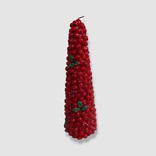 Medium Red Berry Tree Candle 12"in
