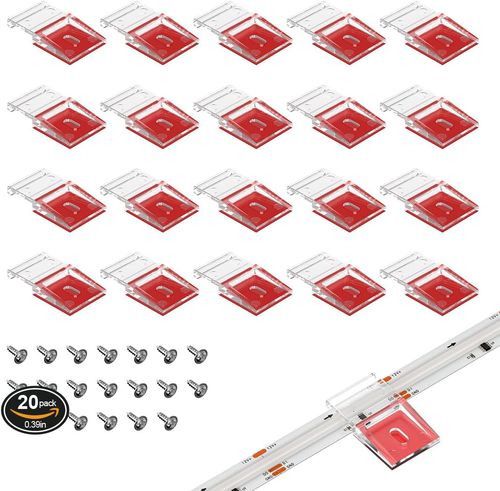 BTF-LIGHTING Self-Adhesive LED Strip Light Clips with Screws, 20 Pack