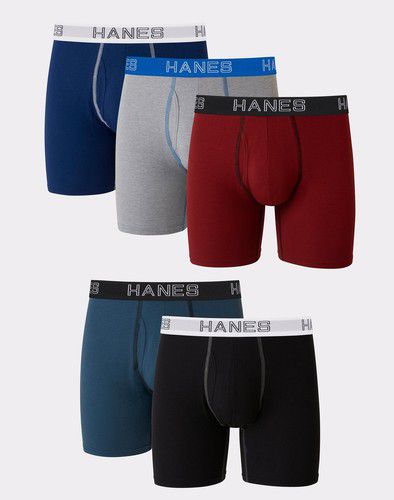 Hanes Boxer Brief 5-Pack Ultimate Men Stretch Tagless Wicking Comfort Flex Waist