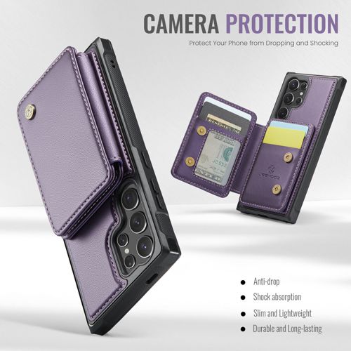 For Samsung S25 Ultra S24FE S22 Detachable Wallet Magnetic Card PU Leather Case