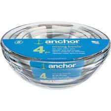 Anchor Hocking 91054L20 4-Piece Nesting Mixing Bowl Set