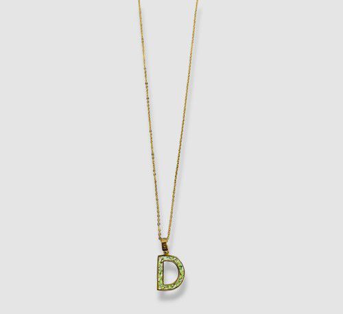 $455 IVI Women 24k Gold Plated Sterling Silver The Upcycled Initial "D" Necklace