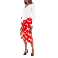 Stella McCartney Ladies Red Pixel Horses Bow Detailed Skirt