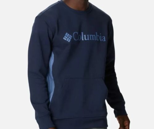 Columbia Men's Logo Fleece Crew Collegiate Navy Size M