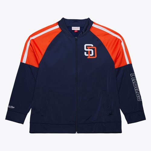 Mens Mitchell & Ness MLB COLOR BLOCKED TRACK JACKET VINTAGE LOGO PADRES