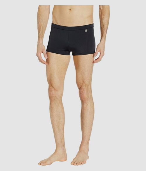 $60 HOM Swimwear Men's Black Sunlight Drawstring Swim Boxer-Brief Shorts Size S