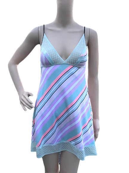 $45 VICTORIAS SECRET MULTICOLOR CHEMISE LACE SLIP BABYDOLL NIGHTGOWN LINGERIE