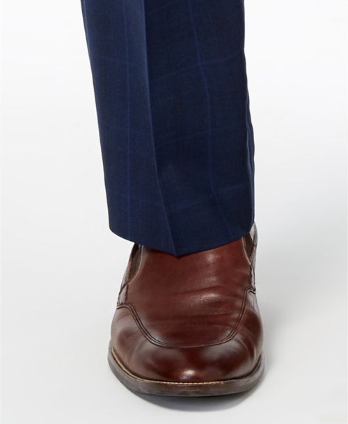 $245 Ryan Seacrest Mens Slim-Fit Blue Flat-Front Trousers Dress Pants 38 W 30 L