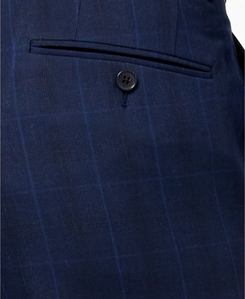 $245 Ryan Seacrest Mens Slim-Fit Blue Flat-Front Trousers Dress Pants 38 W 30 L