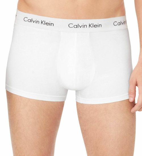 $46 Calvin Klein Underwear Men White U2664 Cotton Stretch Low Rise Trunk XL
