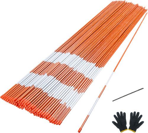 100PCS 48" Reflective Driveway Markers - Fiberglass Snow Stakes