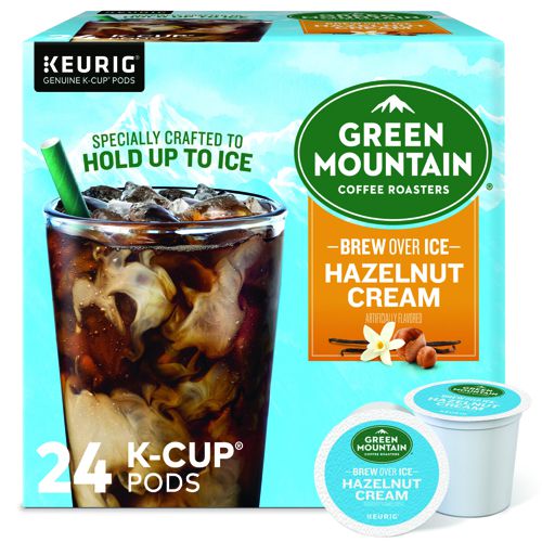 Green Mountain Coffee Roasters Brew Over Ice Hazelnut Cream, K-Cups, 24 Count
