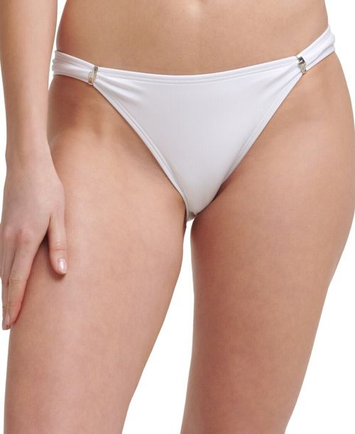 Calvin Klein Women's Adjustable Slider Bikini Bottoms White Size Small
