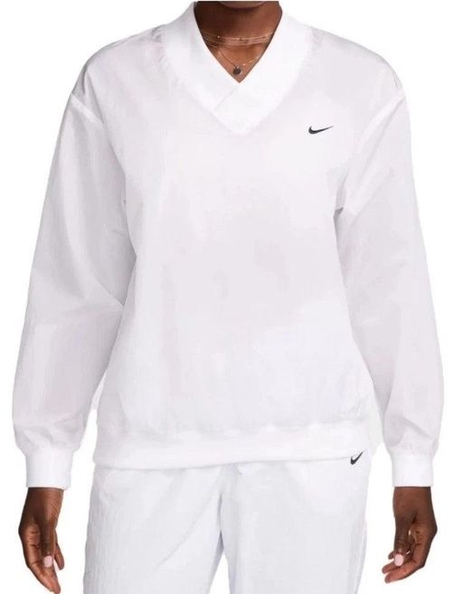 [FV7649-100] WOMENS NIKE SPORTSWEAR ESSENTIAL LOOSE UV WOVEN LS V-NECK