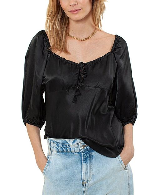 Hale Bob Solid Silk-Blend Top Women's