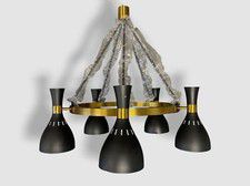 Generation Lighting Black Joan 5 Light 32" Wide Ring Chandelier