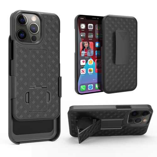 For iPhone 14 13 15 Pro Max Shockproof Holster Case Cover Kickstand+Belt Clip