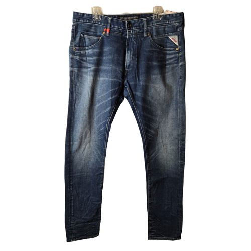 Replay MA919 Masig Blue Denim Mid Rise Tapered Leg Men's Jeans 36x34 NEW