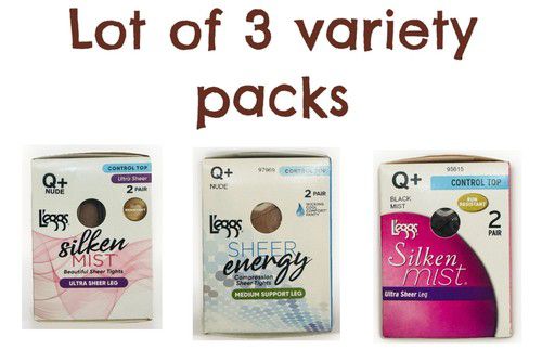3 VARIETY Packs’ L'eggs Everyday Control Top Pantyhose Q+